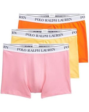 Polo Ralph Lauren Logo-waistband Boxer (pack Of Three) - Pink