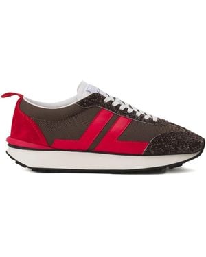 Lanvin Bumper Striped Trainers - Red