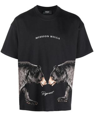 Represent Bear-Print Cotton T-Shirt - Black