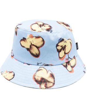Paul Smith Floral-Print Bucket Hat - Blue