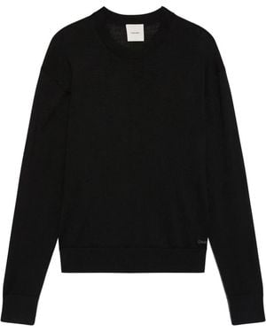 Calvin Klein Crew-Neck Long-Sleeve Jumper - Black