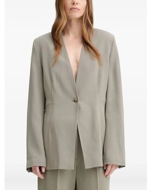Samsøe & Samsøe Sakitra Blazer Met Enkele Knoop - Grijs