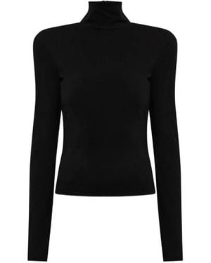 DSquared² Shoulder-Pad Turtleneck Top - Black