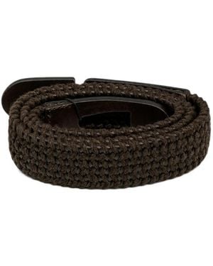 Slowear Ceinture En Cuir À Design Tressé - Black