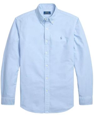 Polo Ralph Lauren Embroidered-Logo Button-Down Shirt - Blue
