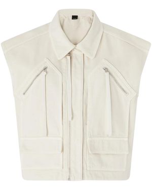 Pinko Structured Casual Vest With High Collar - White