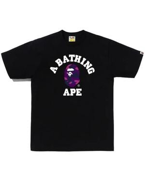 A Bathing Ape Camiseta Color Camo College - Negro