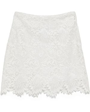 Ermanno Scervino Floral Lace Mini Skirt - White