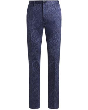 Etro ジャカード パンツ - ブルー