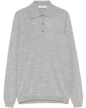 GOES BOTANICAL Merino Wool Polo Top - Grey