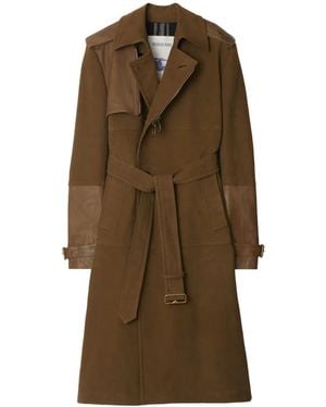 Burberry Panelled Trench Coat - Brown
