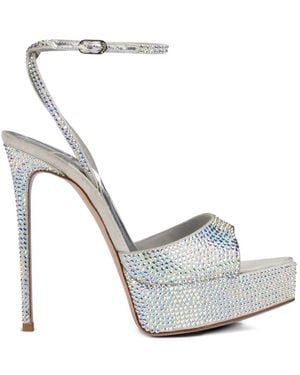 Le Silla Uma Crystal-Emblement Mules - White