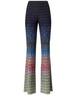 Missoni Dégradé Viscose Lamé Flare Pants - Blue