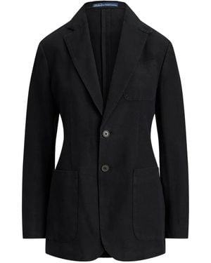 Polo Ralph Lauren Single-Breasted Linen Blazer - Black