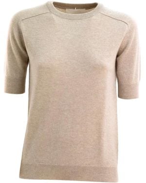 Lisa Yang T-Shirt Girocollo A Maniche Corte - Neutro
