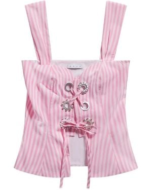 Area Striped Corset Top - Pink