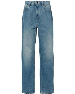 CASABLANCA Jeans Dritti Con Motivo Jacquard - Blu