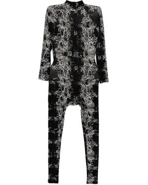 Tessitura Body Couture Jumpsuit Mit Print - Schwarz