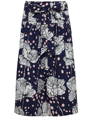 Cara Cara Jiya Floral-Print Belted Midi Skirt - Blue