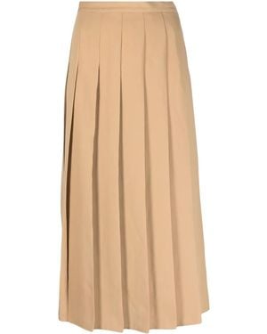 Polo Ralph Lauren Pleated High-Waist Skirt - Natural