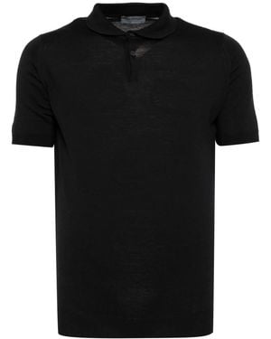 John Smedley Paytin Knitted Polo - Black