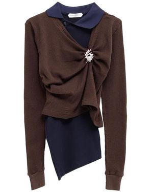 August Barron Jersey Con Efecto A Capas - Azul