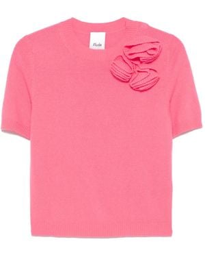 Allude Flower-Detailing Top - Pink