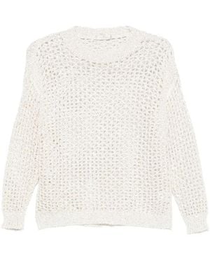 Panicale Pullover mit Lochstrickmuster - Weiß