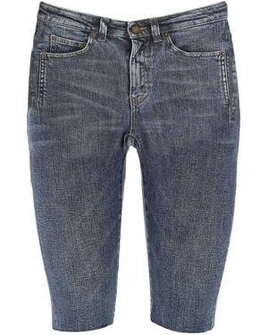 Saint Laurent Klassische Jeans-Shorts - Blau