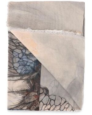 Faliero Sarti Patterned Fringed Scarf - Gray