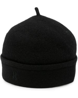 RANRA Logo-Embroidered Felt Beanie Hat - Black