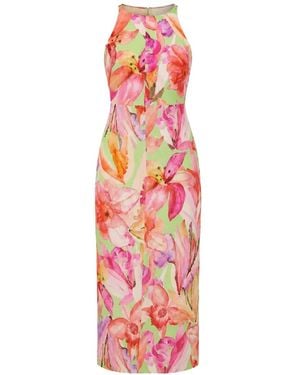 FARM Rio Artsy Flora Sleeveless Midi Dress - White