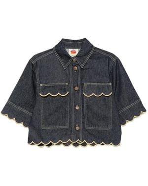 FARM Rio Camicia Con Orlo A Smerlo - Blu