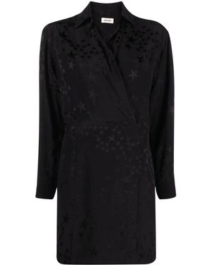Zadig & Voltaire Star Silk-Jacquard Minidress - Black