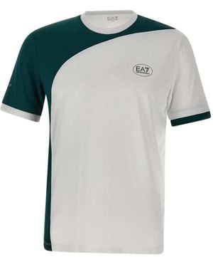 EA7 Colour-Block T-Shirt - White