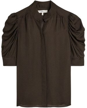 FRAME Houndstooth-Pattern Shirt - Black