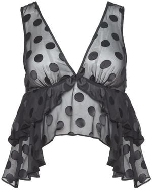 Fleur du Mal Polka-Dot Ruffled Blouse - Black