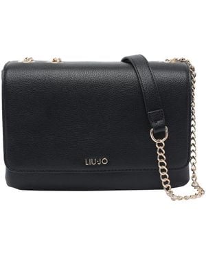 Liu Jo Leather Crossbody Bag - Black