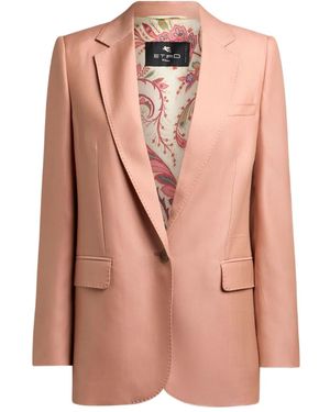Etro Blazer Met Enkele Rij Knopen - Roze