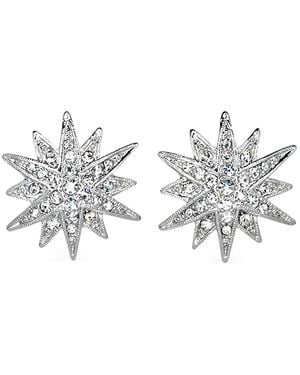 Kenneth Jay Lane Rhodium Star-Shape Earrings - Metallic