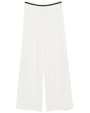 Liu Jo Contrast-Trim Palazzo Trousers - White
