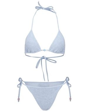 Hunza G Gina Beaded Crinkle Bikini - White