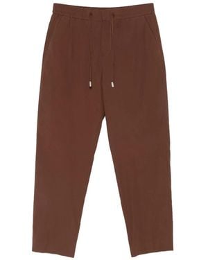 PT Torino Pantalon À Taille À Lien De Resserrage - Brown