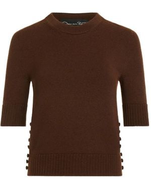 Oscar de la Renta Jersey Con Detalle De Botones - Marrón