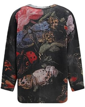 R13 Floral-Print Oversized Cardigan - Black