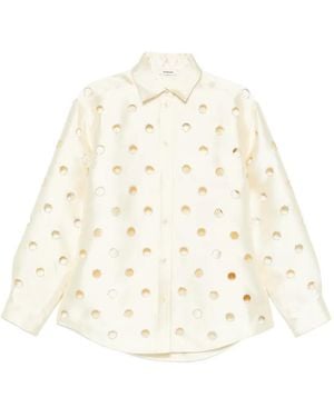 Sandro Camisa Con Apliques De Strass - Blanco