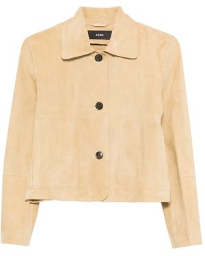 Arma Emy Button Suede Jacket - Natural