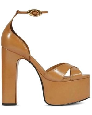 SCHUTZ SHOES Jolene Crossover-Strap Platform Sandals - White