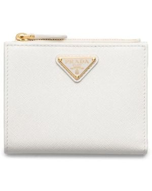 Prada Small Saffiano Wallet - White