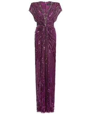 Jenny Packham Lacie Sequin-Embellished Maxi Dress - Purple
